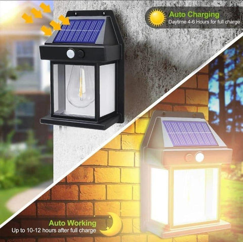 Solar Tungsten Night Lamp Intelligent Motion Sensor Wall Lamp