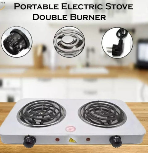 Dual Electric Stove – Double Burner Portable Hot Plate (2000W)