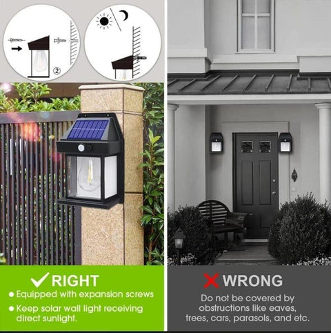 Solar Tungsten Night Lamp Intelligent Motion Sensor Wall Lamp