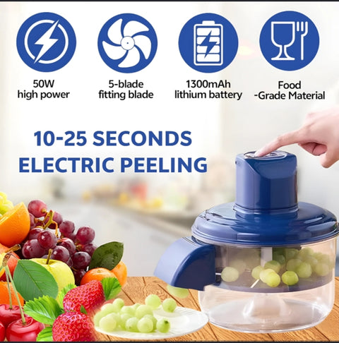 Automatic Electric Peeling Machine | Rechargeable Fruit & Garlic Peeler